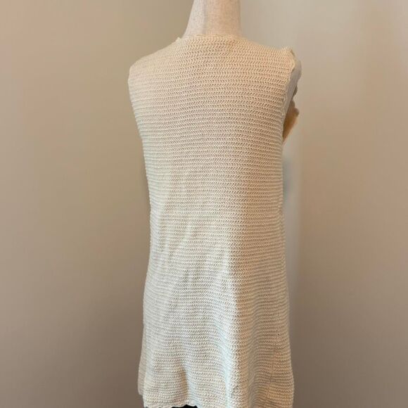 Vintage sleeveless Women's Cream Cardigan size medium - Picture 4 of 5